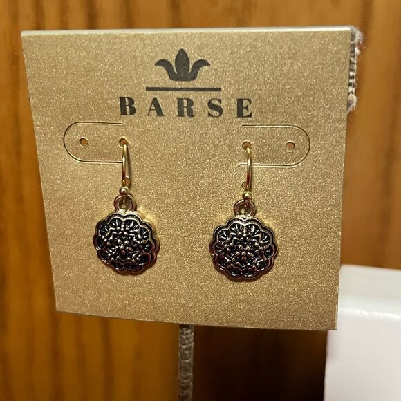 Studio Barse Black and Gold Earrings - Picture 2 of 3